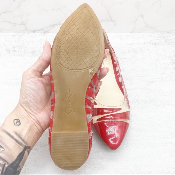 Jessica Simpson- Red and Clear Flats 8.5 - Picture 7 of 8
